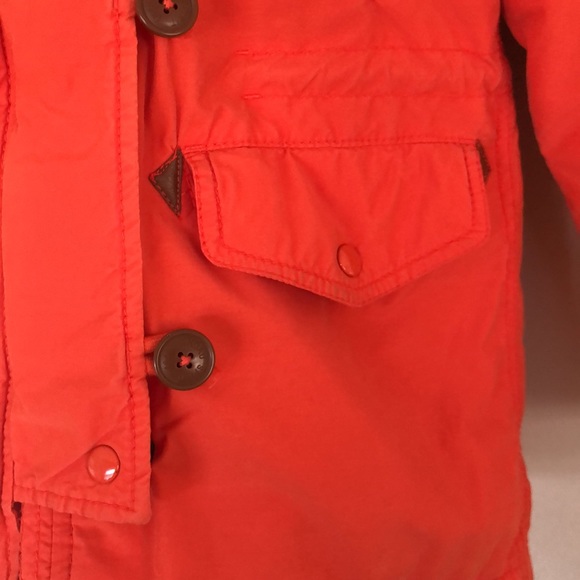 WHO.A.U Orange Coat Parka anorak with faux fur lined hood size S - Picture 4 of 11